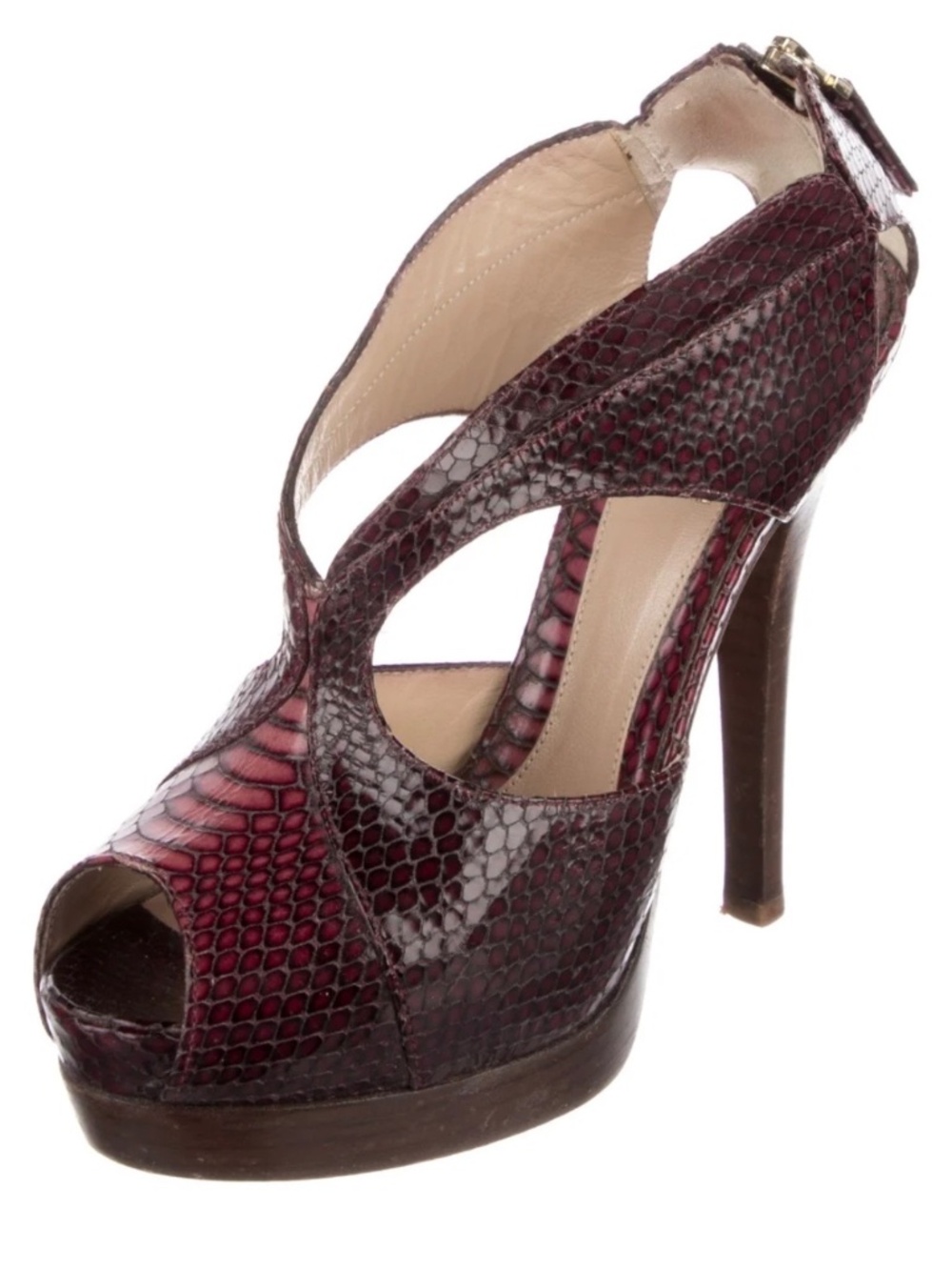 FENDI DRESSY SHOES VALENTINO STYLE BURGUNDY OMBRÉ IT38/7.5us